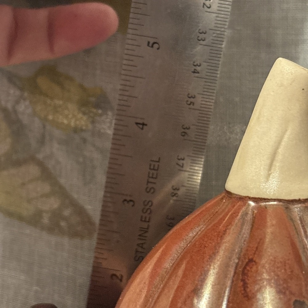3  PIECE CERAMIC SALT AND PEPPER SHAKER WITH A CENTERPIECE‎ PUMPKINS FALL - Picture 10 of 11
